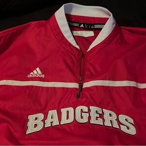 Adidas Red Badgers Wind Pullover